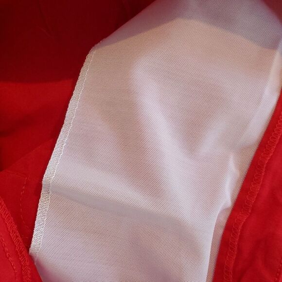 ZAC & RACHEL RED CAPRI CROPPED PANTS SCALLOPED BOTTOM SIZE 8 PULL ON ELASTIC - Picture 6 of 6